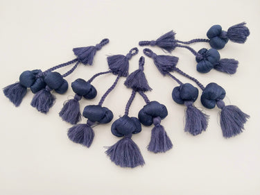 Grey Silk Fabric Ball Tassels, Latkan, Embellishments